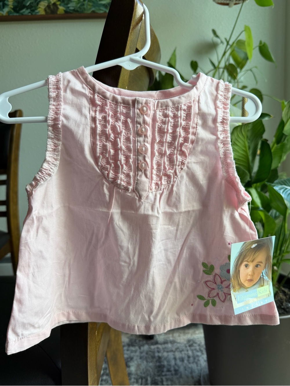 NWT Vintage baby vitaminskids floral embroidered shirt size 24m